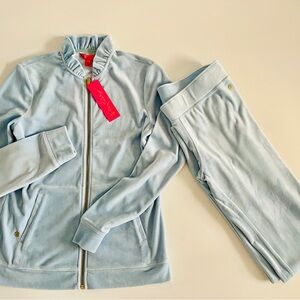 Lilly Pulitzer Jayla Velour jacket & pant set NWT Jacket SIZE S NWOT pant Size M